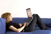 Student Studying on Couch